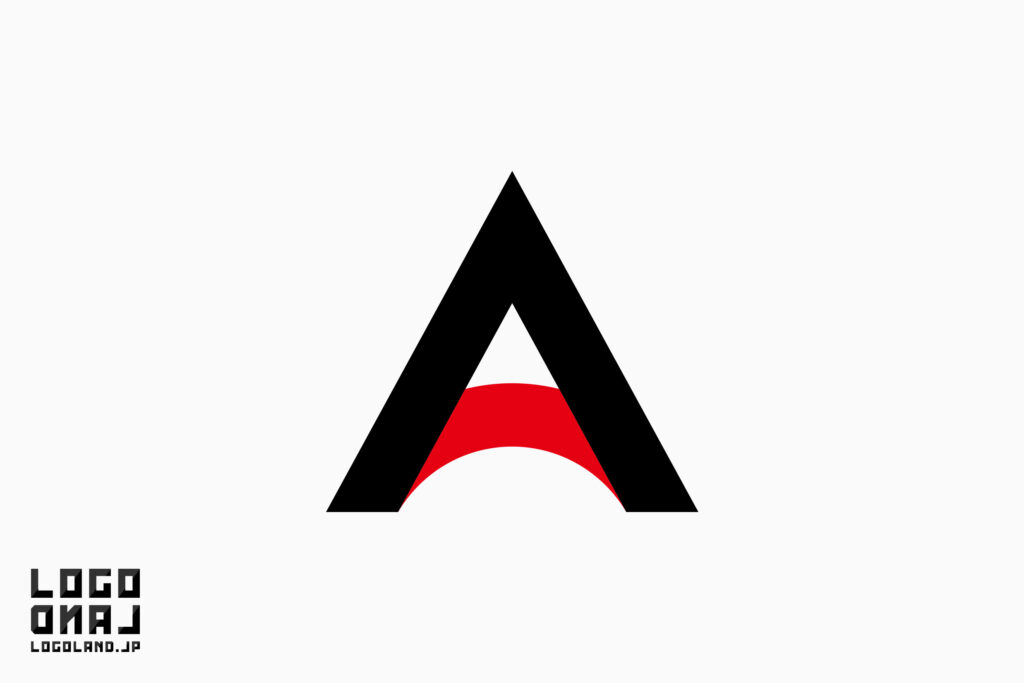 同じ太さの丸い曲線と2本の直線でアーチ型のアルファベットの大文字のAを表現した未来感と安定感を感じるシンプルで洗練されたロゴ